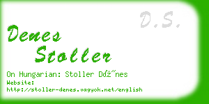 denes stoller business card